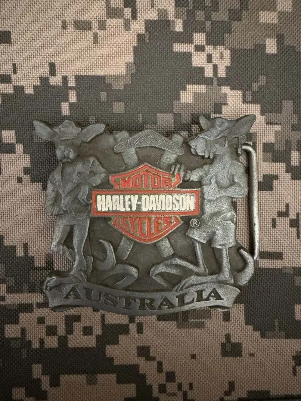 Vintage 1991 Harley-Davidson Australia Kangaroo Motif Belt Buckle BB-2754
